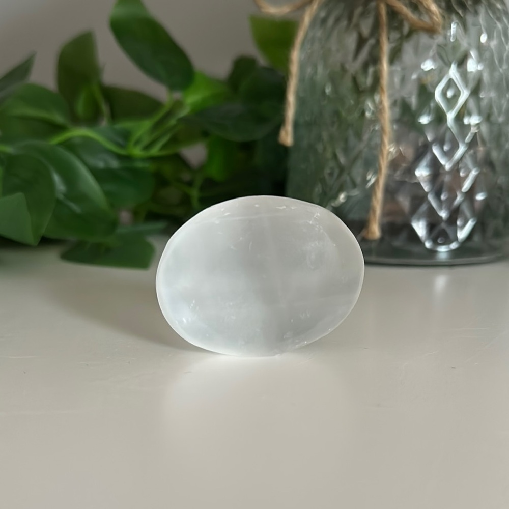 Small Selenite Palm Stone